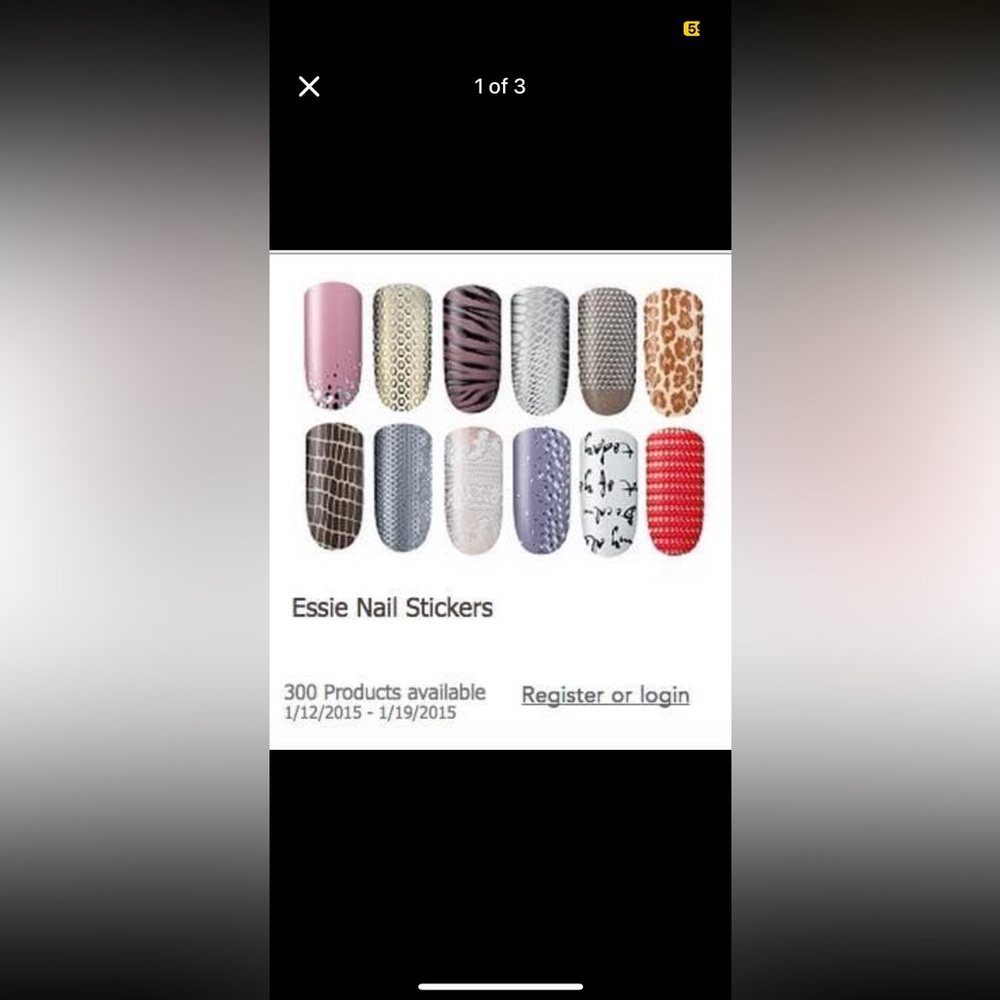 Discontinued in 2015. BNWT Essie nail stickers